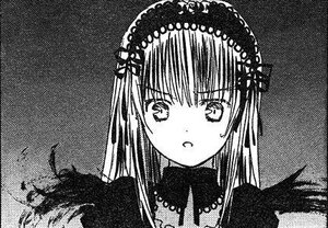 Rating: Safe Score: 0 Tags: 1girl bangs blush dress eyebrows_visible_through_hair greyscale hairband halftone halftone_background image long_hair looking_at_viewer monochrome polka_dot polka_dot_background solo suigintou wings User: admin