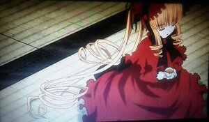 Rating: Safe Score: 0 Tags: 1girl blonde_hair bonnet bow closed_eyes dress drill_hair flower image long_hair long_sleeves red_dress rose shinku solo twintails very_long_hair User: admin