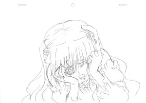 Rating: Safe Score: 0 Tags: 1girl crying crying_with_eyes_open flower greyscale hair_ornament image kirakishou long_hair monochrome solo striped tears User: admin