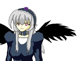 Rating: Safe Score: 0 Tags: 1girl black_wings detached_collar dress flower frills hairband image long_hair long_sleeves looking_at_viewer pink_eyes silver_hair simple_background solo suigintou upper_body white_background wings User: admin