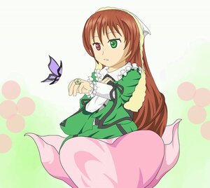 Rating: Safe Score: 0 Tags: 1girl brown_hair bug butterfly dress green_dress green_eyes heterochromia image insect long_hair long_sleeves looking_at_viewer red_eyes solo suiseiseki very_long_hair User: admin