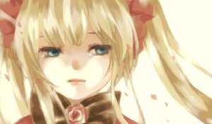 Rating: Safe Score: 0 Tags: 1girl blonde_hair blue_eyes bow crying crying_with_eyes_open face flower image long_hair petals red_rose rose shinku simple_background solo tears twintails User: admin