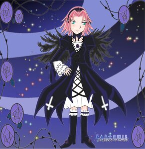 Rating: Safe Score: 0 Tags: 1girl black_dress boots cage dress hairband image kneehighs long_sleeves looking_at_viewer pink_hair smile solo standing suigintou User: admin