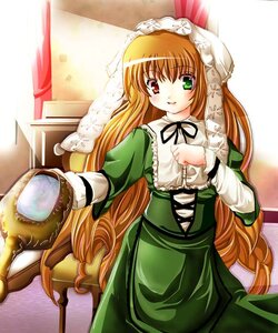 Rating: Safe Score: 0 Tags: 1girl bangs brown_hair corset dress drill_hair flat_chest frills green_dress green_eyes hat head_scarf heterochromia image lolita_fashion long_hair long_sleeves looking_at_viewer red_eyes ribbon rozen_maiden ruku_(alicecreation) smile solo suiseiseki twin_drills twintails very_long_hair watering_can User: admin