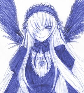 Rating: Safe Score: 0 Tags: 1girl auto_tagged black_wings dress feathered_wings flower frilled_sleeves frills hairband image long_hair long_sleeves looking_at_viewer monochrome ribbon rose simple_background smile solo suigintou upper_body very_long_hair white_background wings User: admin