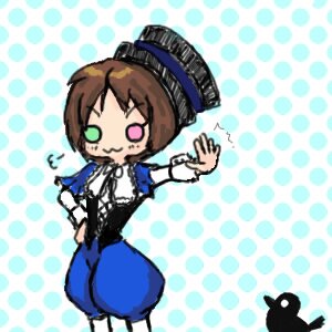 Rating: Safe Score: 0 Tags: 1girl blue_dress brown_hair dress green_eyes halftone halftone_background hat image long_sleeves polka_dot polka_dot_background short_hair solo souseiseki trembling User: admin