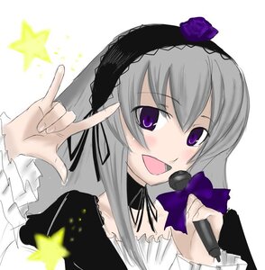 Rating: Safe Score: 0 Tags: 1girl \m/ blush dress flower frills gothic_lolita hairband image index_finger_raised lolita_fashion lolita_hairband long_hair long_sleeves microphone open_mouth pointing purple_eyes ribbon seikan_hikou silver_hair smile solo star_(symbol) suigintou User: admin