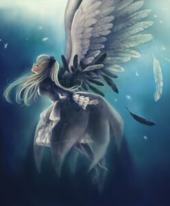 Rating: Safe Score: 0 Tags: 1girl angel angel_wings bird black_dress black_wings blonde_hair closed_eyes closed_mouth dove dress feathered_wings feathers floating_hair flying from_side long_hair long_sleeves profile seagull solo suigintou underwater white_feathers white_wings wings User: admin