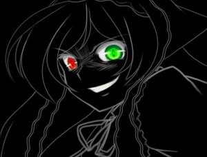 Rating: Safe Score: 0 Tags: 1boy auto_tagged black_sclera crazy_eyes glowing glowing_eyes green_eyes greyscale image looking_at_viewer monochrome red_eyes simple_background solo spot_color suiseiseki User: admin