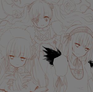 Rating: Safe Score: 0 Tags: 3girls blunt_bangs bow dress drill_hair flower gokou_ruri hairband image lineart long_hair looking_at_viewer monochrome multiple multiple_girls red_theme rose shinku suigintou tagme twin_drills twintails User: admin