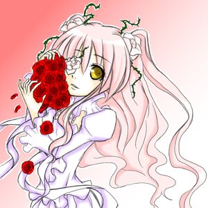 Rating: Safe Score: 0 Tags: 1girl bouquet flower frills image kirakishou long_hair pink_hair red_flower red_rose rose solo thorns yellow_eyes User: admin