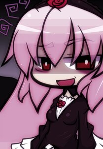 Rating: Safe Score: 0 Tags: 1girl :d breasts chibi choker dress flower image kaname_madoka long_hair open_mouth pink_hair red_flower red_rose rose smile solo suigintou User: admin