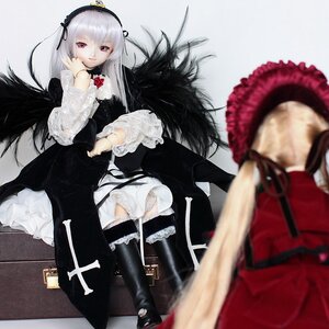 Rating: Safe Score: 0 Tags: 1girl black_footwear black_wings blurry blurry_foreground boots depth_of_field doll doll_joints dress feathered_wings flower frills hairband joints lolita_fashion long_hair long_sleeves looking_at_viewer multiple_dolls red_eyes ribbon rose silver_hair sitting suigintou tagme wings User: admin