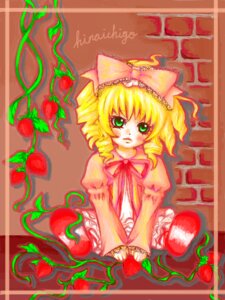 Rating: Safe Score: 0 Tags: 1girl apple blonde_hair bow cherry dress food frills fruit grapes green_eyes hair_bow hina_ichigo hinaichigo image long_sleeves looking_at_viewer pink_bow puffy_sleeves ribbon short_hair solo strawberry User: admin