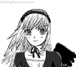 Rating: Safe Score: 0 Tags: 1girl closed_mouth greyscale hairband image monochrome solo suigintou white_background User: admin