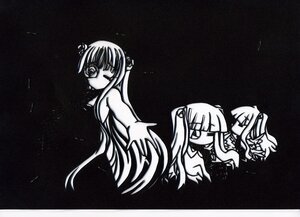 Rating: Safe Score: 0 Tags: 3girls black_background closed_eyes dress greyscale hair_ornament image kirakishou long_hair looking_at_viewer monochrome multiple_girls one_eye_closed simple_background solo twintails very_long_hair User: admin