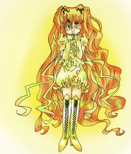 Rating: Safe Score: 0 Tags: 1girl blonde_hair bloomers boots cross-laced_footwear dress frills full_body gradient_hair image kirakishou knee_boots long_hair pink_hair solo standing very_long_hair wavy_hair yellow_background User: admin