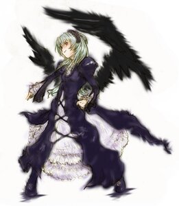 Rating: Safe Score: 0 Tags: 1girl artist_request black_wings boots dress frills full_body image long_sleeves photoshop_(medium) puffy_sleeves red_eyes rozen_maiden silver_hair simple_background solo standing suigintou white_background wings User: admin