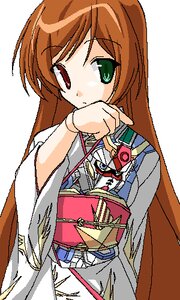 Rating: Safe Score: 0 Tags: 1girl brown_hair green_eyes heterochromia image long_hair long_sleeves red_eyes solo suiseiseki white_background User: admin