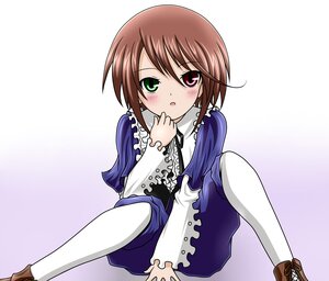 Rating: Safe Score: 0 Tags: 1girl :o blue_dress blush brown_footwear brown_hair dress frills gradient green_eyes heterochromia image long_sleeves looking_at_viewer pantyhose red_eyes solo souseiseki suiseiseki white_legwear User: admin