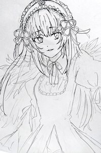 Rating: Safe Score: 0 Tags: 1girl bangs blush dress eyebrows_visible_through_hair feathered_wings greyscale hairband image lolita_hairband long_hair long_sleeves looking_at_viewer monochrome ribbon solo suigintou traditional_media very_long_hair white_background wings User: admin