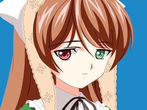 Rating: Safe Score: 0 Tags: 1girl braid brown_hair closed_mouth frills green_eyes head_scarf heterochromia image long_hair looking_at_viewer portrait red_eyes ribbon simple_background smile solo suiseiseki User: admin