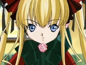 Rating: Safe Score: 0 Tags: 1girl blonde_hair blue_eyes bow bowtie flower hair_ribbon image long_hair looking_at_viewer pink_flower pink_rose ribbon rose shinku sidelocks solo twintails User: admin