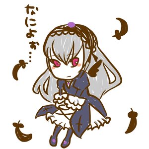 Rating: Safe Score: 0 Tags: 1girl black_wings chibi dress feathers flower hairband image long_hair long_sleeves pink_eyes puffy_sleeves purple_eyes rose silver_hair solo striped suigintou wings User: admin