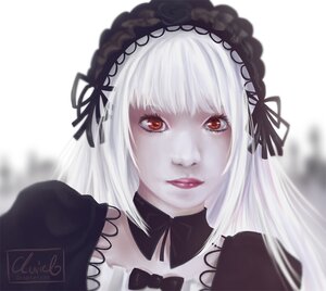 Rating: Safe Score: 0 Tags: 1girl bangs black_bow black_ribbon bow closed_mouth hairband image lips long_hair looking_at_viewer portrait red_eyes red_lips ribbon silver_hair solo suigintou white_background wings User: admin