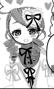 Rating: Safe Score: 0 Tags: 1girl :d blush bow dress drill_hair greyscale heart image kanaria long_sleeves looking_at_viewer monochrome open_mouth smile solo white_background User: admin