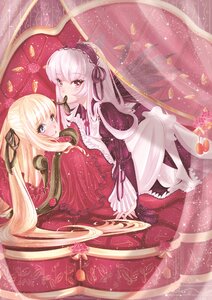 Rating: Safe Score: 0 Tags: 2girls black_ribbon blonde_hair dress flower hair_ribbon hairband image lolita_fashion long_hair long_sleeves looking_at_viewer multiple_girls pair ribbon shinku silver_hair suigintou very_long_hair white_hair wings User: admin