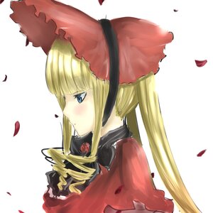 Rating: Safe Score: 0 Tags: 1girl auto_tagged bangs blonde_hair blue_eyes blush bonnet bow drill_hair flower image long_hair petals profile red_flower rose rose_petals shinku solo striped striped_background twintails vertical_stripes User: admin