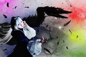 Rating: Safe Score: 0 Tags: 1girl bird black_feathers black_wings blood crow dove feathered_wings feathers flock long_hair long_sleeves seagull solo suigintou white_feathers white_hair wings User: admin