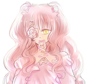 Rating: Safe Score: 0 Tags: 1girl flower hair_flower hair_ornament image kirakishou long_hair pink_flower pink_hair pink_rose pink_theme rose solo striped thorns wavy_hair white_flower white_rose yellow_eyes User: admin