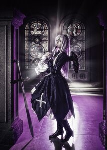 Rating: Safe Score: 0 Tags: 1girl boots dress frills full_body gothic gothic_lolita hairband high_heels indoors lolita_fashion long_hair long_sleeves purple_eyes solo standing suigintou User: admin