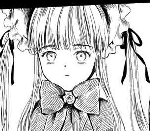 Rating: Safe Score: 0 Tags: bangs blunt_bangs bow bowtie greyscale image letterboxed long_hair monochrome rose shinku sidelocks simple_background solo white_background User: admin