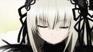 Rating: Safe Score: 0 Tags: 1girl bangs black_dress black_ribbon blush closed_eyes closed_mouth dress eyebrows_visible_through_hair hair_ribbon image long_hair ribbon silver_hair smile solo suigintou User: admin