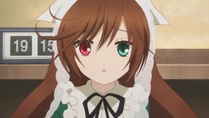 Rating: Safe Score: 0 Tags: 1girl black_ribbon brown_hair dress frills green_eyes heterochromia image long_hair looking_at_viewer neck_ribbon red_eyes ribbon solo suiseiseki User: admin