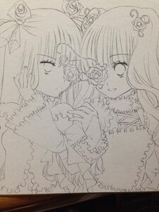 Rating: Safe Score: 0 Tags: barasuishou dress flower frills hair_ornament image kirakishou long_hair long_sleeves monochrome multiple_girls pair rose solo traditional_media User: admin