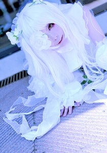 Rating: Safe Score: 0 Tags: 1girl blurry blurry_background depth_of_field dress flower hair_over_one_eye kirakishou lips long_hair looking_at_viewer photo solo white_dress white_hair yellow_eyes User: admin