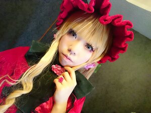Rating: Safe Score: 0 Tags: 1girl bangs blonde_hair blue_eyes earrings flower jewelry lips long_hair looking_at_viewer nail_polish rose shinku solo traditional_media upper_body User: admin