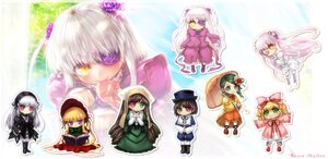 Rating: Safe Score: 0 Tags: 6+girls blonde_hair blue_eyes bow brown_hair dress eyepatch flower frills green_eyes hairband hat hina_ichigo image kanaria long_hair multiple multiple_girls pink_bow shinku short_hair silver_hair smile souseiseki suigintou suiseiseki tagme twintails wings yellow_eyes User: admin