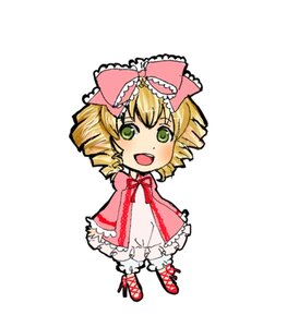 Rating: Safe Score: 0 Tags: 1girl :d blonde_hair bloomers bow chibi dress drill_hair frills full_body green_eyes hair_bow hina_ichigo hinaichigo image long_sleeves looking_at_viewer open_mouth pink_bow red_footwear shoes short_hair simple_background smile solo white_background white_bloomers User: admin