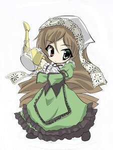 Rating: Safe Score: 0 Tags: 1girl brown_hair chibi dress frills fthgn338 full_body green_dress green_eyes heterochromia image long_hair long_sleeves looking_at_viewer lowres photoshop_(medium) red_eyes rozen_maiden simple_background solo standing suiseiseki very_long_hair watering_can User: admin