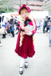 Rating: Safe Score: 0 Tags: 1girl blonde_hair blurry dress flower hat photo rose shinku solo User: admin