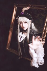 Rating: Safe Score: 0 Tags: 1girl 3d black_dress blurry blurry_foreground depth_of_field dress flower lips long_hair looking_at_viewer outstretched_arm photo red_eyes solo suigintou white_hair User: admin
