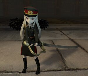 Rating: Safe Score: 0 Tags: 1girl black_wings boots hat long_hair military military_uniform red_eyes solo suigintou sword tagme uniform weapon wings User: Anonymous
