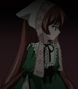 Rating: Safe Score: 0 Tags: 1girl brown_hair closed_mouth dress frills green_dress head_scarf image long_hair long_sleeves profile ribbon simple_background solo suiseiseki very_long_hair User: admin