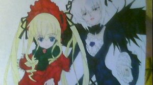 Rating: Safe Score: 0 Tags: 2girls black_wings blonde_hair blue_eyes dress flower hat image long_hair long_sleeves looking_at_viewer multiple_girls pair photo rose shinku suigintou wings User: admin