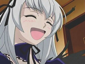 Rating: Safe Score: 0 Tags: 1girl :d black_ribbon blush closed_eyes dress hair_ribbon image long_hair open_mouth ribbon sidelocks silver_hair smile solo suigintou upper_body User: admin